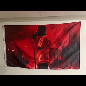 Travis Scott performance red tapestry flag banner dorm bed room